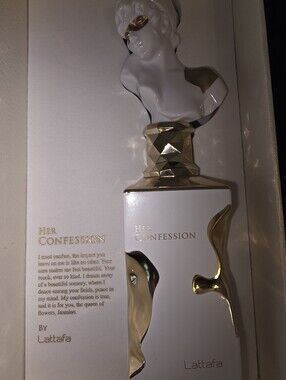 Lattafa Her Confession White & Gold Perfume Bottle